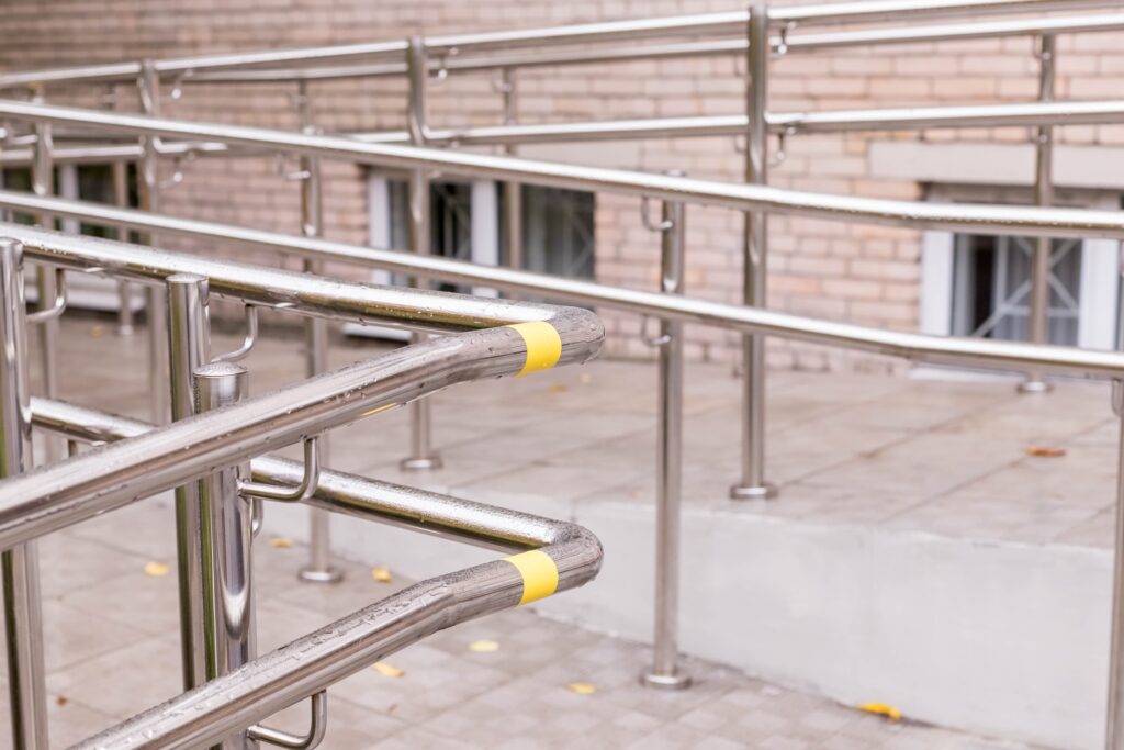 A wheelchair entry ramp