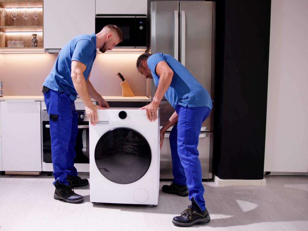 Man and Van installing a washing machine-nighttime single-item delivery